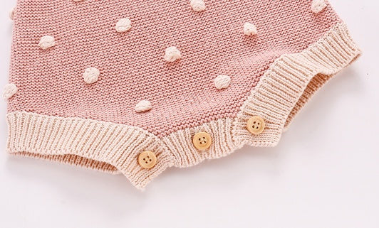 Dotted Delight Baby Knitted Onesie